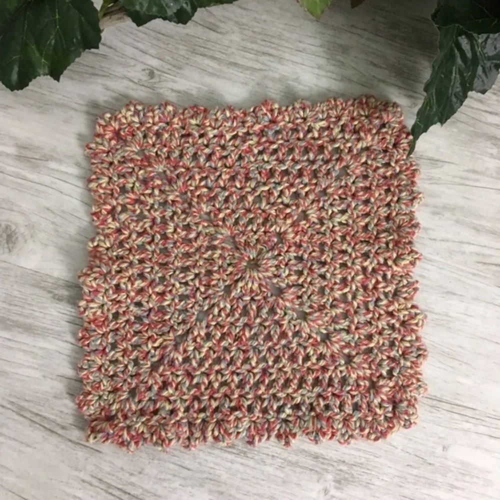 Cotton Crochet Wash Cloth Dish Rag Handmade Multi color Absorbent Bath Kitchen